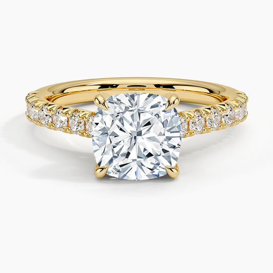 Sienna Half Coverage Hidden Accents Diamond Ring (1/2 ct. tw.) - Cushion Cut Center Stone