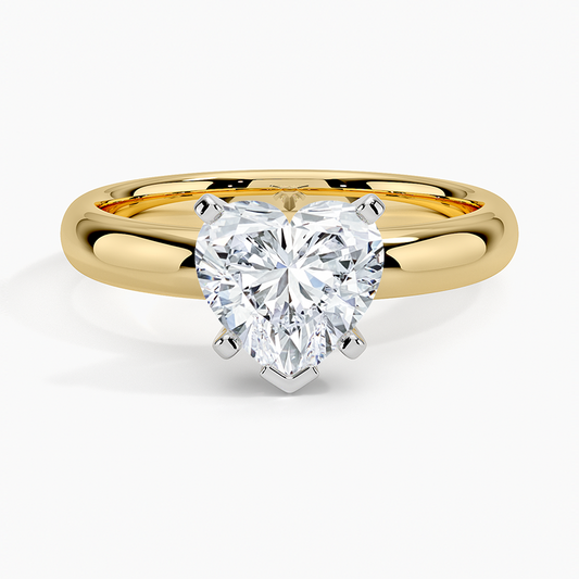 Comfort Fit 3mm Ring - Heart Cut Center Stone