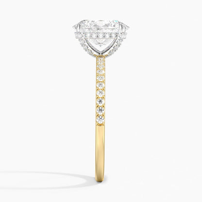 Mixed Metal Viviana Half Coverage Diamond Ring (1/4 ct. tw.) - Oval Cut Center Stone