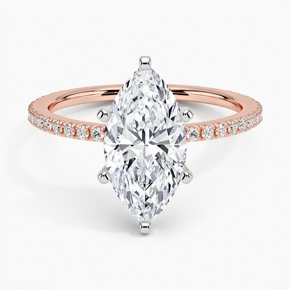Ballad Three-Quarter Coverage Diamond Ring (1/4 ct. tw.) - Marquise Center Stone