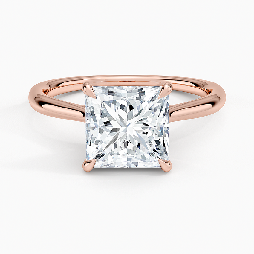 Freesia Cathedral Solitaire Ring - Princess Cut Center Stone