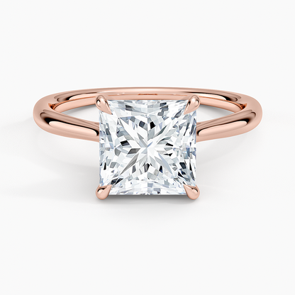 Freesia Cathedral Solitaire Ring - Princess Cut Center Stone