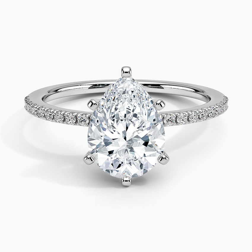 Ballad Half Coverage Diamond Ring (1/8 ct. tw.) - Pear Center Stone