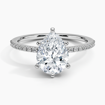 Ballad Half Coverage Diamond Ring (1/8 ct. tw.) - Pear Center Stone