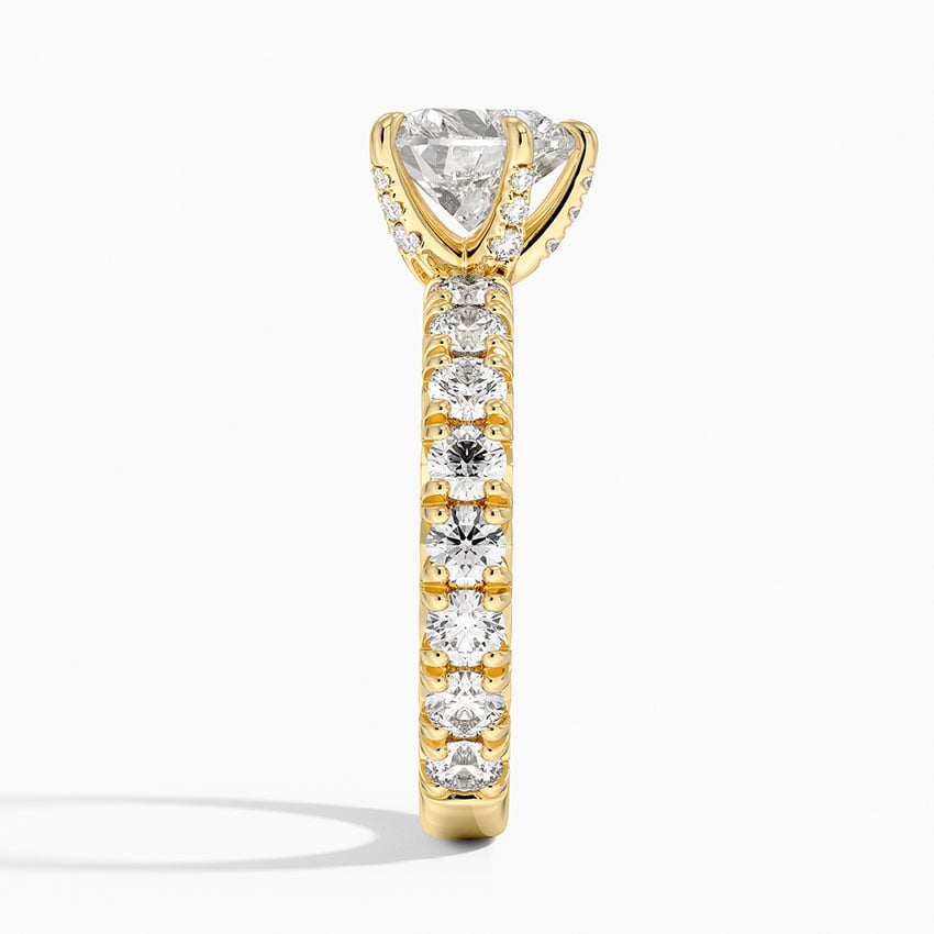 Ellora Three-Quarter Coverage Diamond Ring - Heart Center Stone
