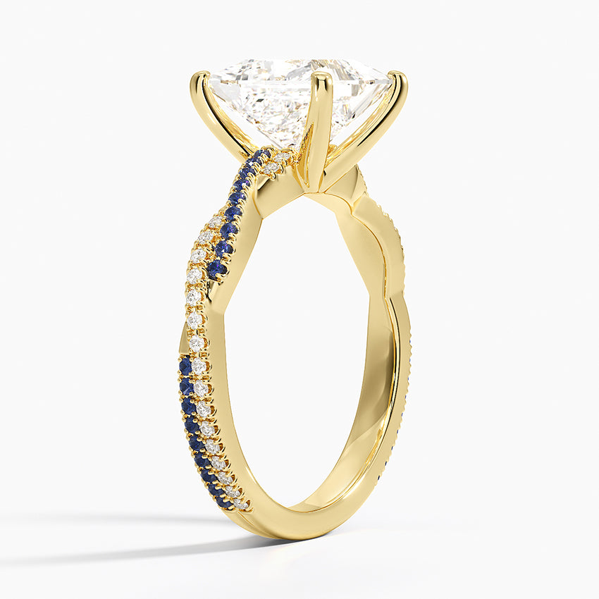 Petite Luxe Twisted Vine Sapphire and Diamond Ring (1/8 ct. tw.) - Princess Cut Center Stone