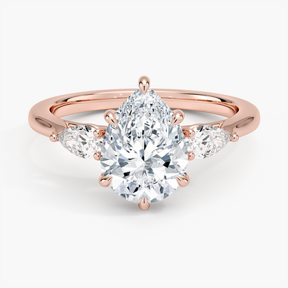 Opera Perfect Fit Diamond Ring - Pear Center Stone
