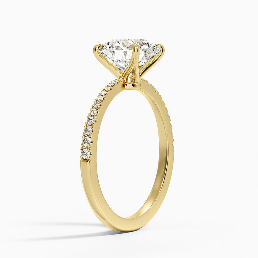 Elena Diamond Ring - Round Cut Center Stone