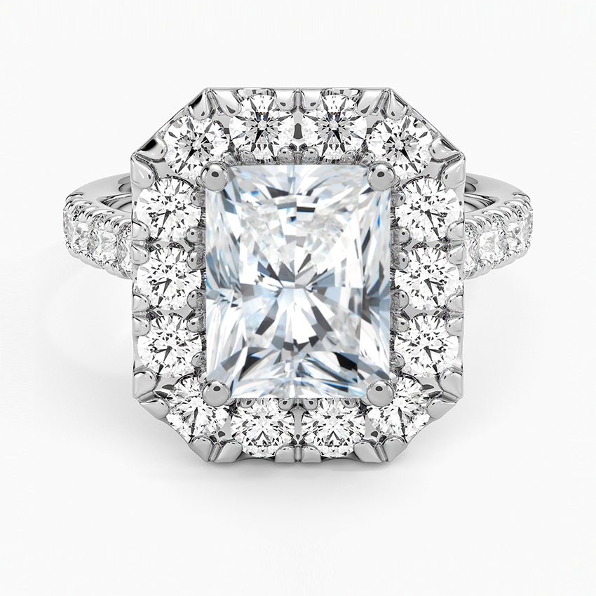 Adele Halo Diamond Ring - Radiant Cut Center Stone