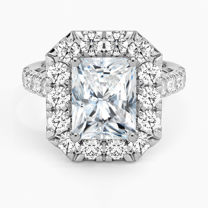 Adele Halo Diamond Ring - Radiant Cut Center Stone