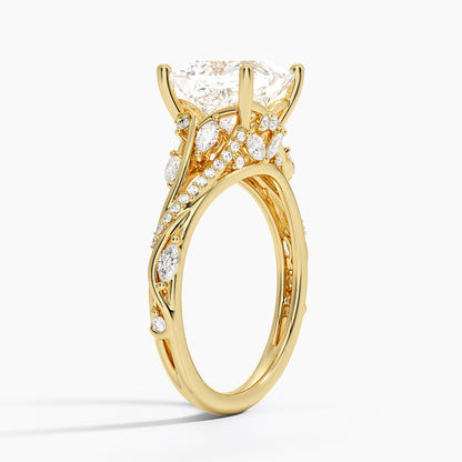 Begonia Vine Diamond Ring (1/2 ct. tw.) - Princess Cut Center Stone