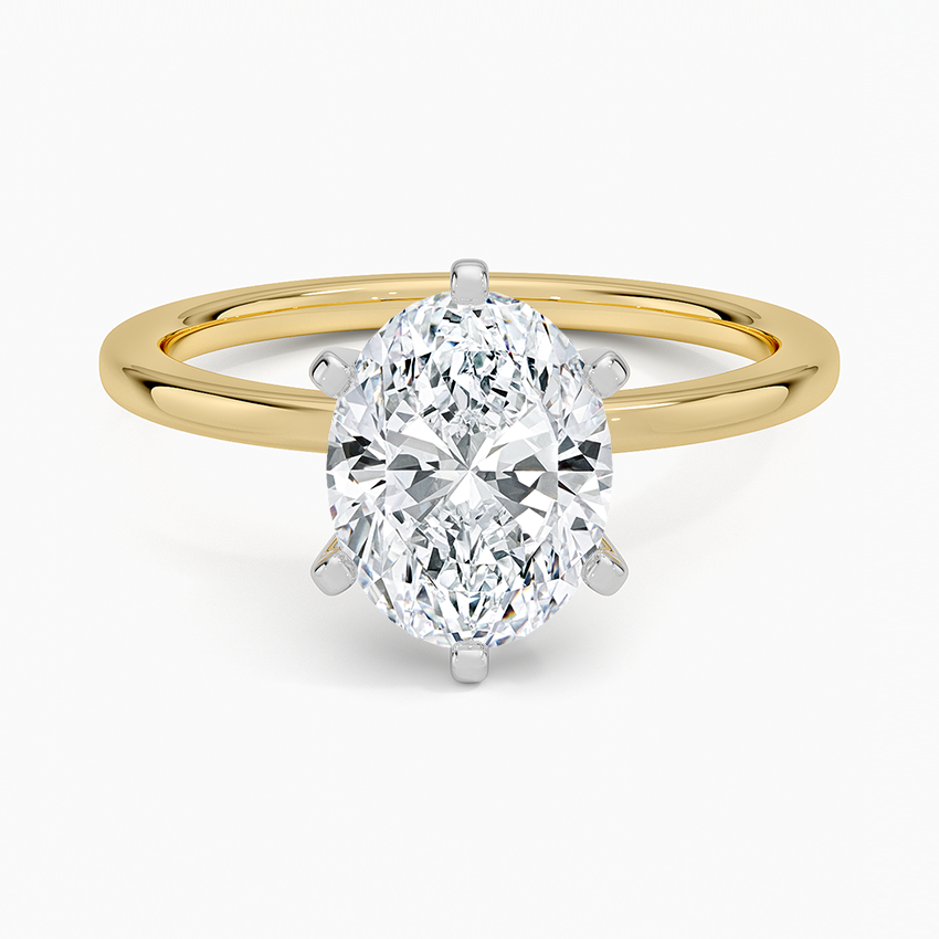 Six-Prong Petite Comfort Fit 1.5mm Solitaire Ring - Oval Center Stone