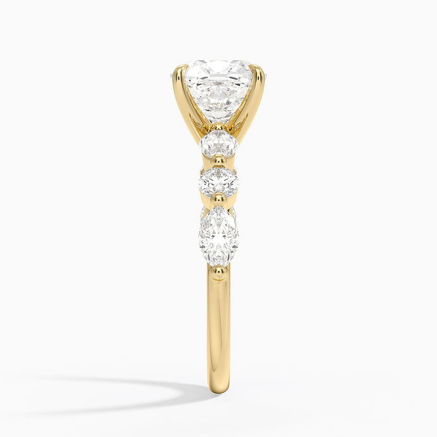 Grand Versailles Diamond Ring - Cushion Cut Center Stone