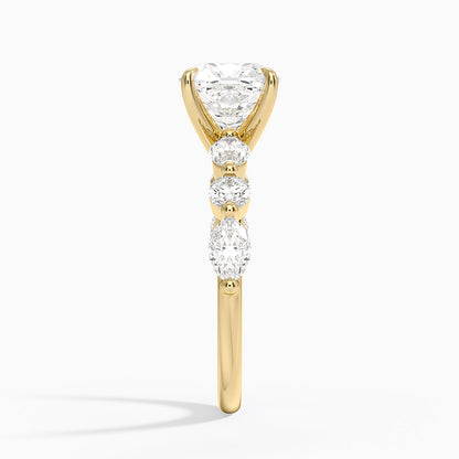 Grand Versailles Diamond Ring - Cushion Cut Center Stone