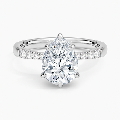 Bella Hidden Halo Diamond Ring (1/5 ct. tw.) - Pear Center Stone