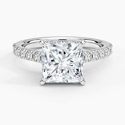 Grand Lissome Diamond Ring - Princess Cut Center Stone
