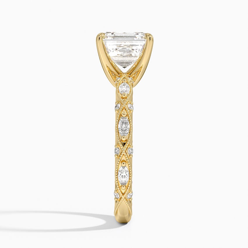 Celestia Milgrain Diamond Ring (1/4 ct. tw.) - Asscher Cut Center Stone