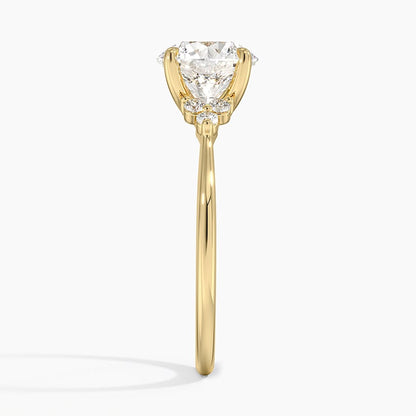 Melody Diamond Ring - Round Cut Center Stone