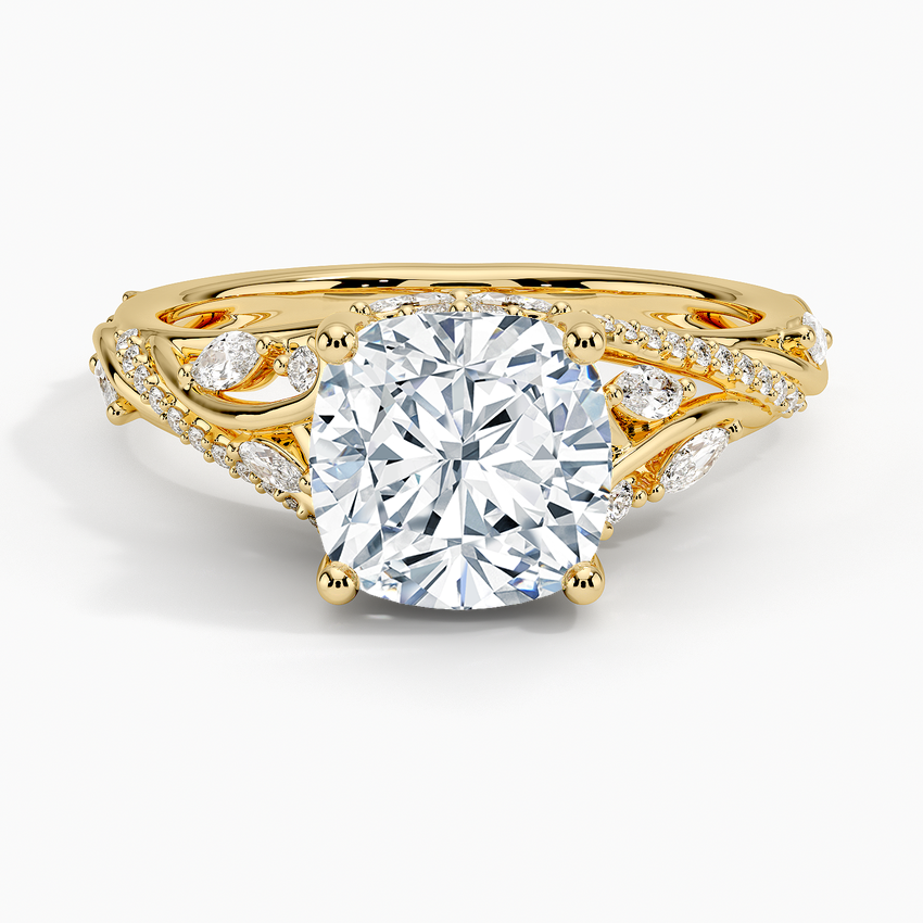 Begonia Vine Diamond Ring (1/2 ct. tw.) - Cushion Cut Center Stone