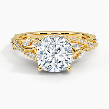Begonia Vine Diamond Ring (1/2 ct. tw.) - Cushion Cut Center Stone