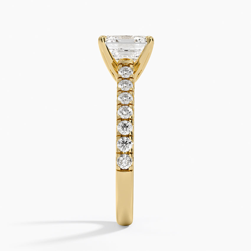 Sienna Half Coverage Diamond Ring - Asscher Cut Center Stone