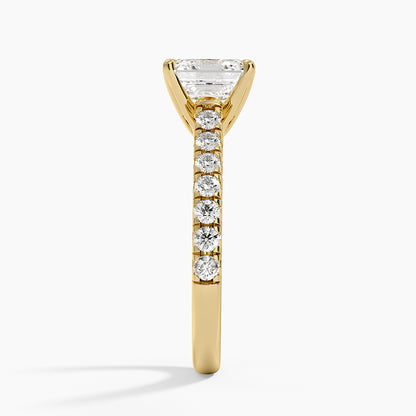 Sienna Half Coverage Diamond Ring - Asscher Cut Center Stone