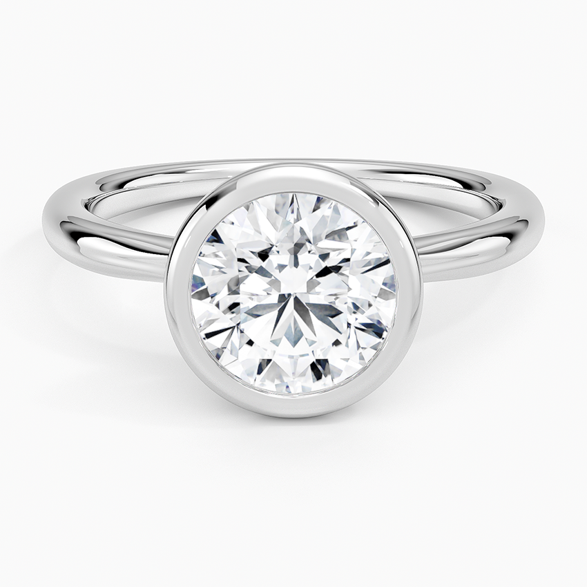 Freesia Bezel Solitaire Ring - Round Center Stone