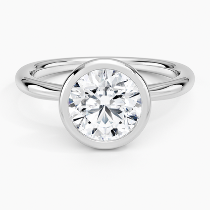 Freesia Bezel Solitaire Ring - Round Center Stone