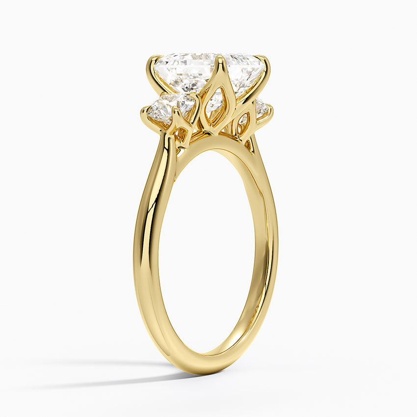 Elodie Perfect Fit Three Stone Diamond Ring (1/2 ct. tw.) - Asscher Cut Center Stone
