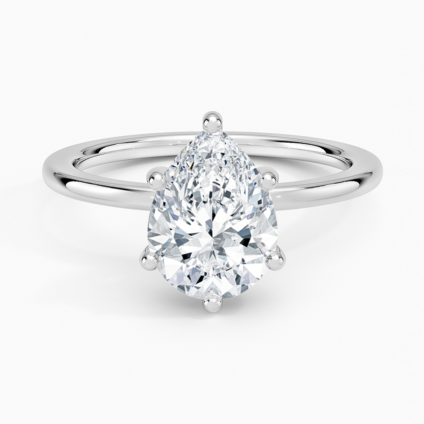 Sydney Perfect Fit Hidden Halo Six-Prong Diamond Ring - Pear Center Stone