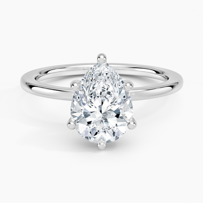 Sydney Perfect Fit Hidden Halo Six-Prong Diamond Ring - Pear Center Stone