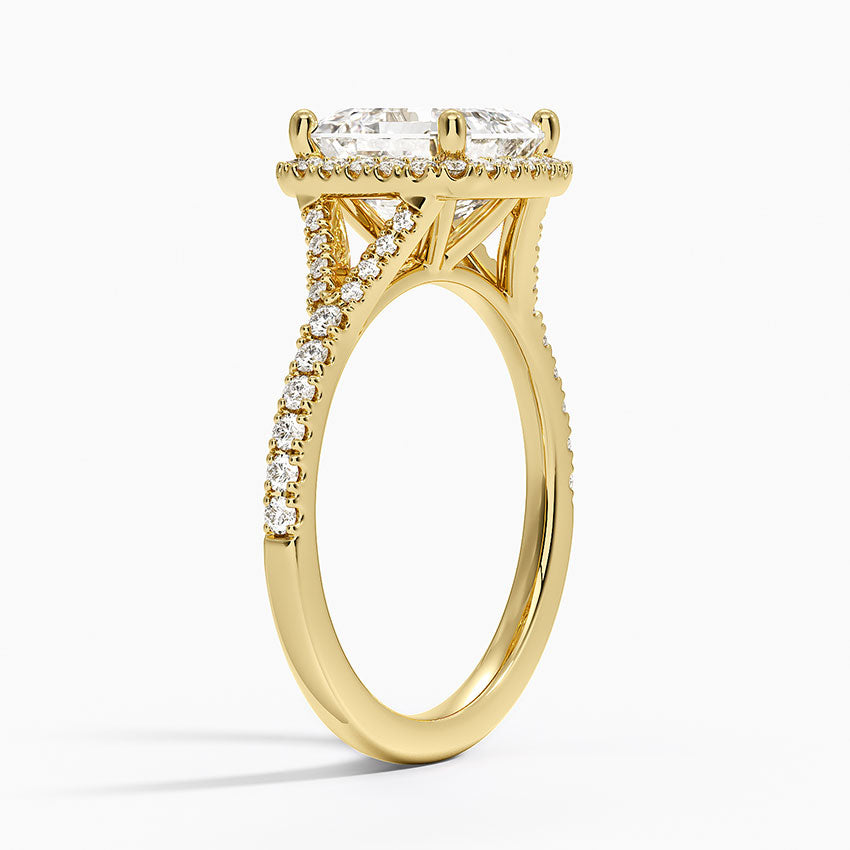 Joy Half Coverage Diamond Ring - Asscher Cut Center Stone