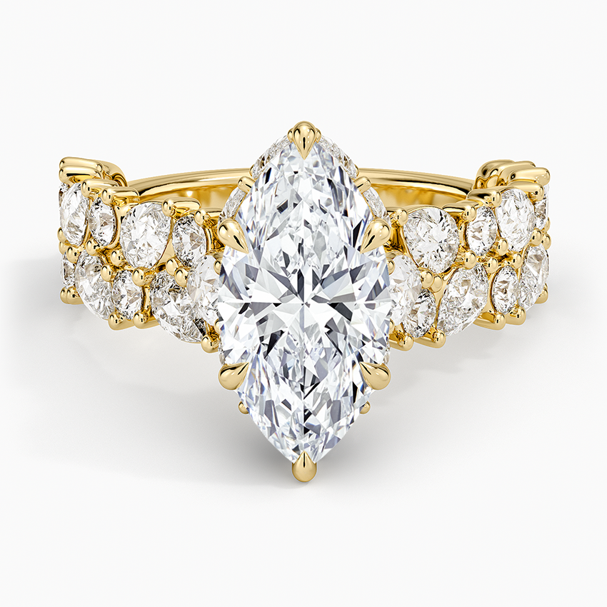 Olivetta Double Row Diamond Ring (2 1/2 ct. tw.) - Marquise Center Stone