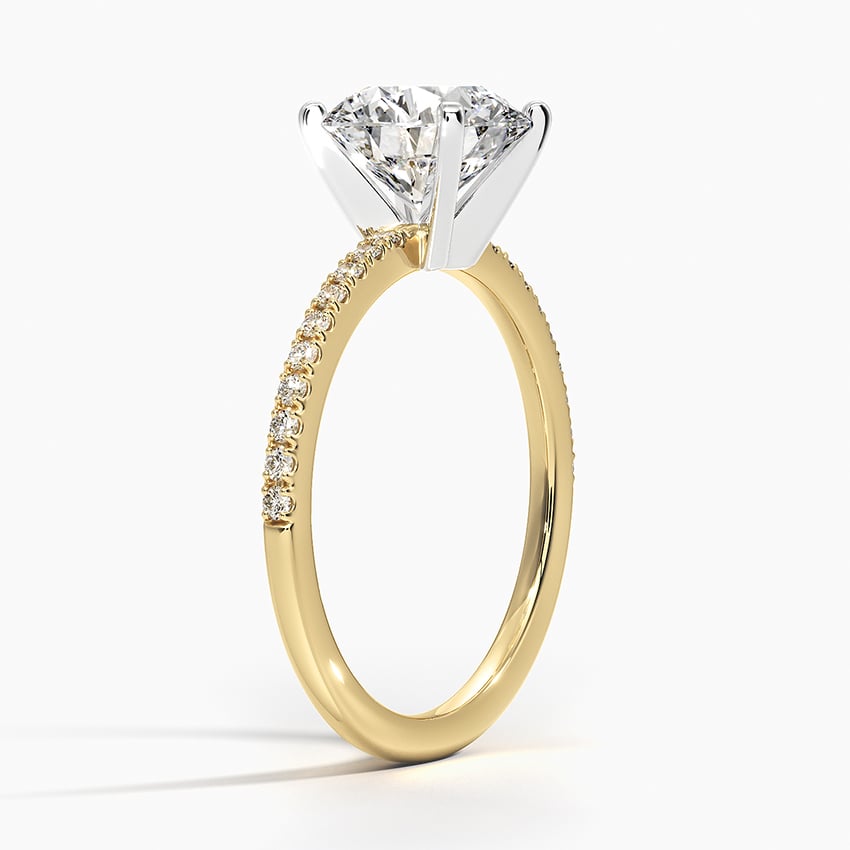 Ballad Half Coverage Diamond Ring (1/8 ct. tw.) - Round Center Stone