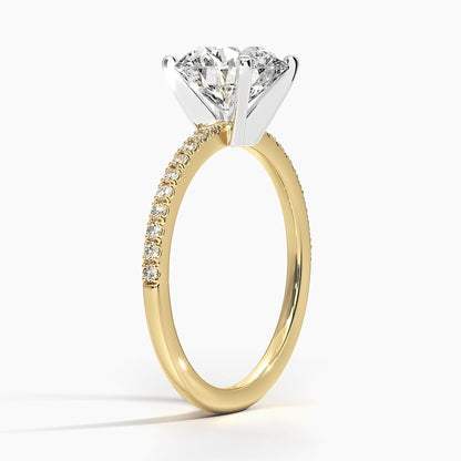Ballad Half Coverage Diamond Ring (1/8 ct. tw.) - Round Center Stone