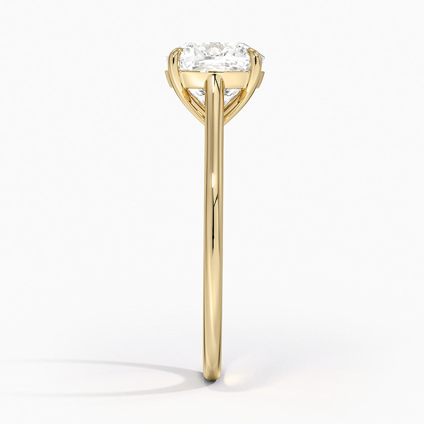 1.4mm Provence Solitaire Ring - Cushion Cut Center Stone