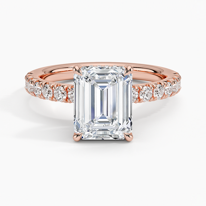 Olympia Half Coverage Diamond Ring (1/2 ct. tw.) - Emerald Cut Center Stone