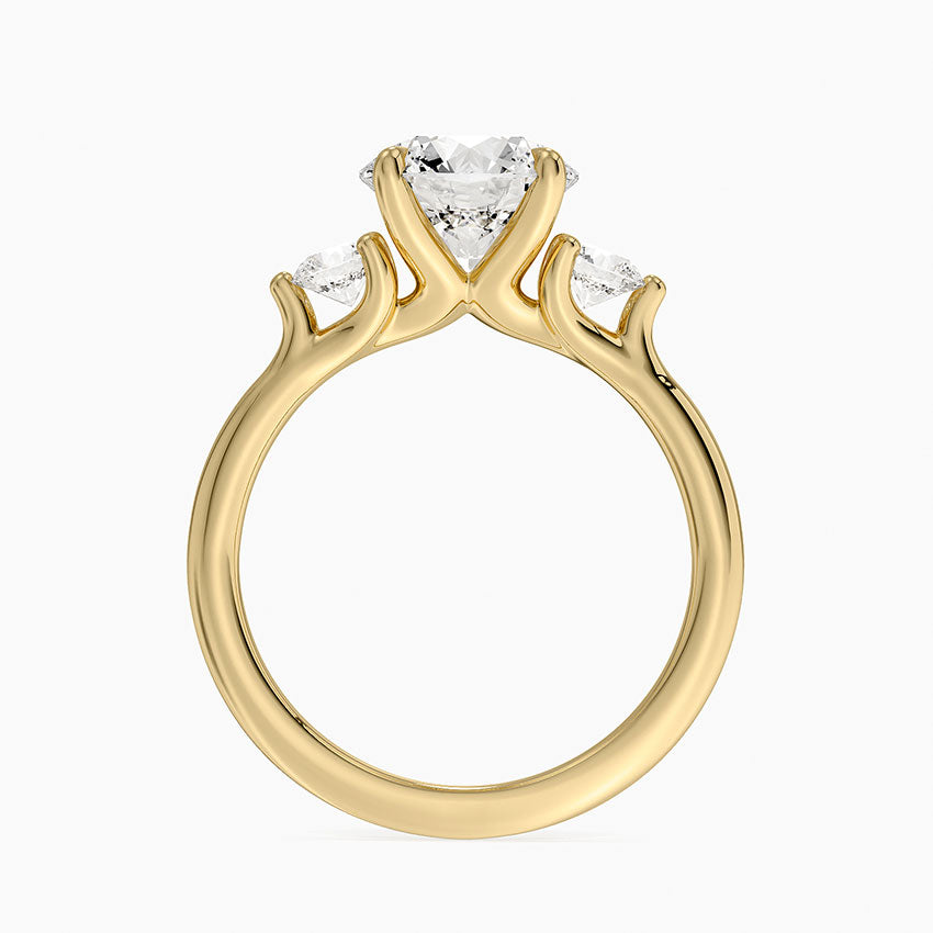 Freesia Three Stone Diamond Ring (1/3 ct. tw.) - Round Cut Center Stone