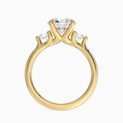 Freesia Three Stone Diamond Ring (1/3 ct. tw.) - Round Cut Center Stone