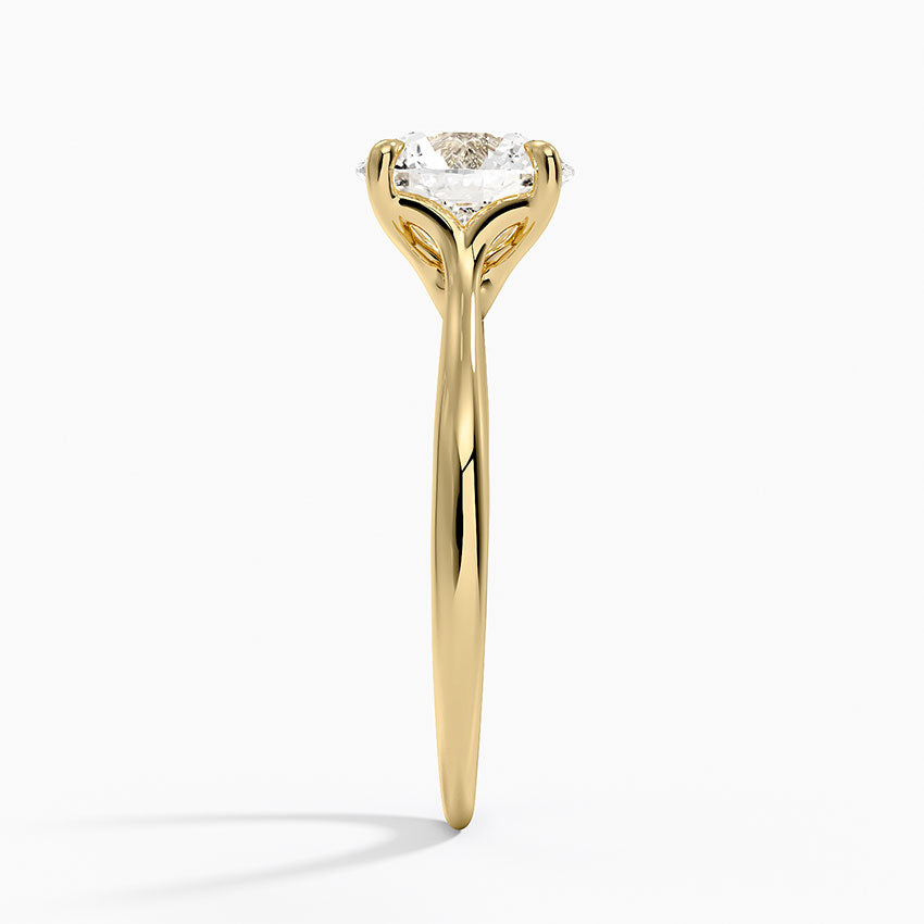 Freesia Cathedral Solitaire Ring - Round Center Stone