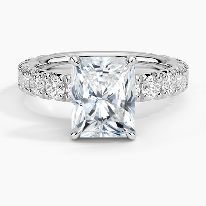 Ellora Three-Quarter Coverage Diamond Ring - Radiant Cut Center Stone
