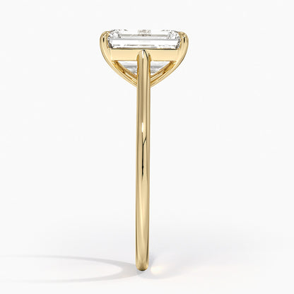 1.4mm Provence Solitaire Ring - Emerald Cut Center Stone
