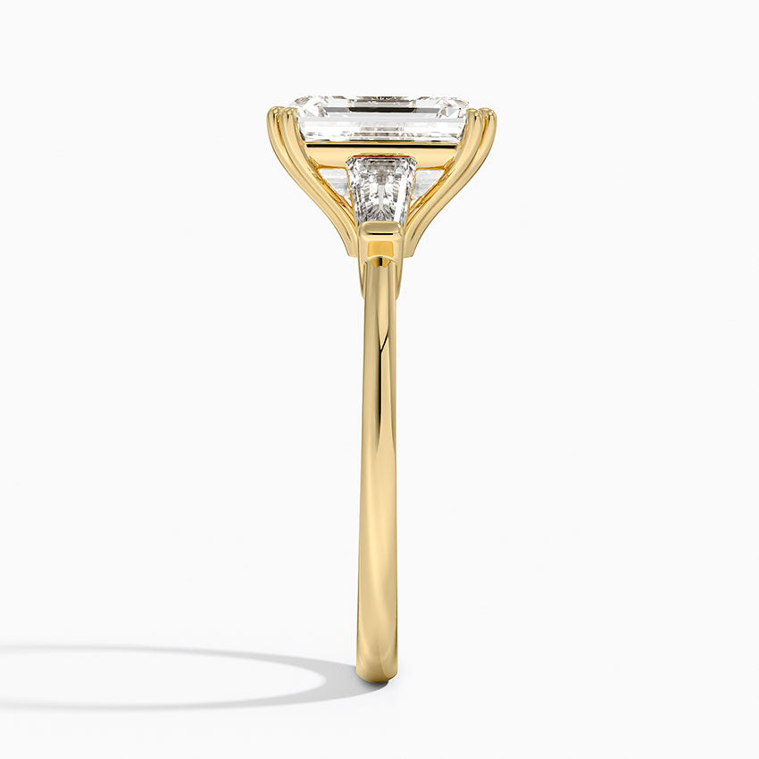 Symphony Double Prong Three Stone Diamond Ring (1/2 ct. tw.) - Emerald Cut Center Stone