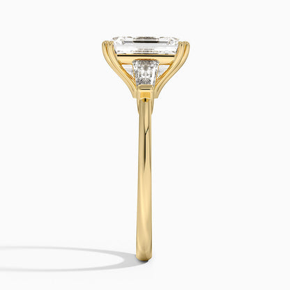 Symphony Double Prong Three Stone Diamond Ring (1/2 ct. tw.) - Emerald Cut Center Stone