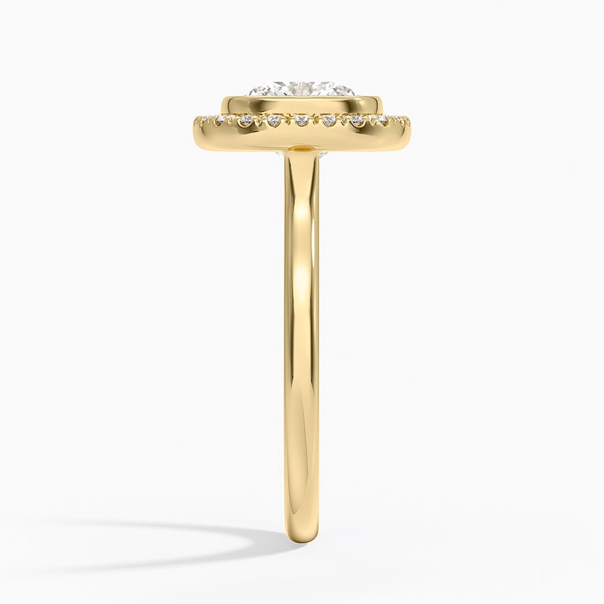 Bezel Halo Diamond Ring (1/4 ct. tw.) - Cushion Cut Center Stone