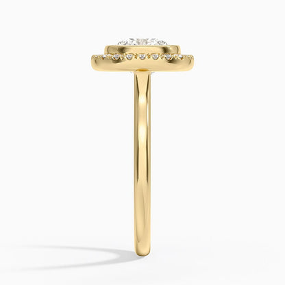 Bezel Halo Diamond Ring (1/4 ct. tw.) - Cushion Cut Center Stone