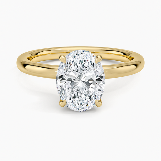 Secret Halo 2mm Diamond Ring - Oval Center Stone