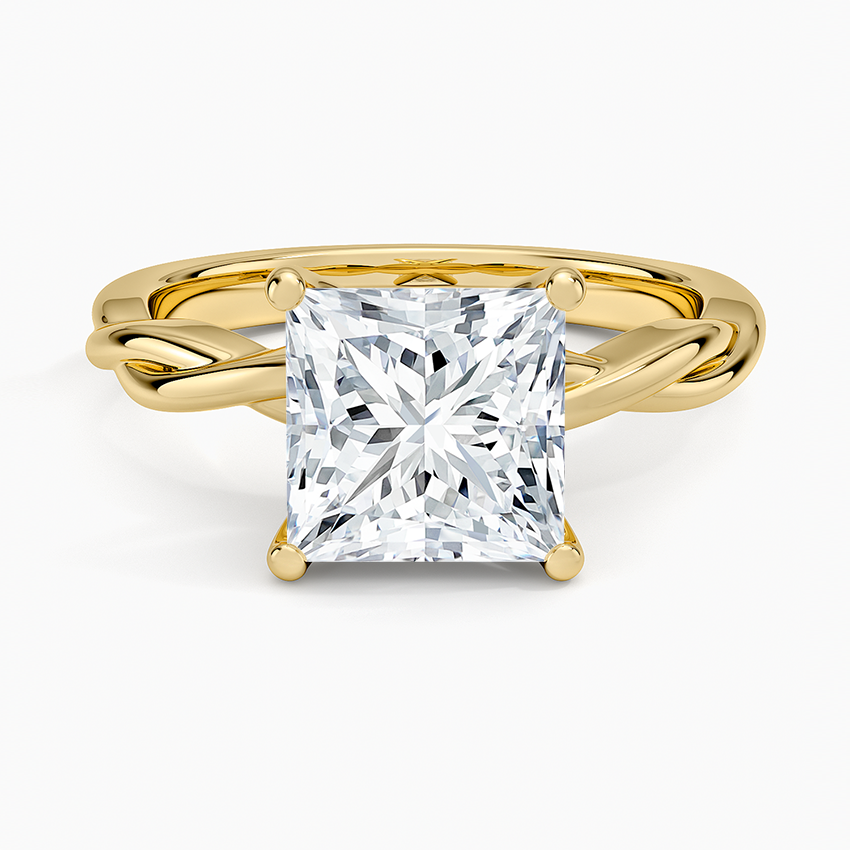 Twisted Vine Solitaire Ring - Princess Cut Center Stone