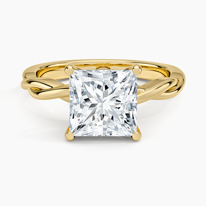 Twisted Vine Solitaire Ring - Princess Cut Center Stone