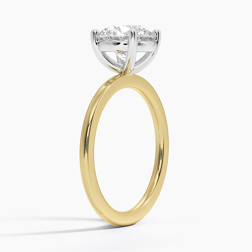 Platinum Mixed Metal Perfect Fit Solitaire Ring - Round Center Stone